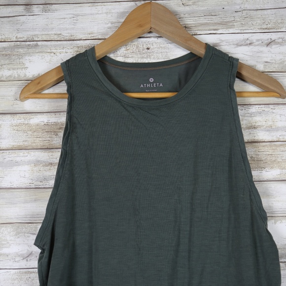 Athleta Green Olive Layered Tank Top sz Small - Picture 3 of 7